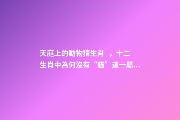 天庭上的動物猜生肖，十二生肖中為何沒有“貓”這一屬相